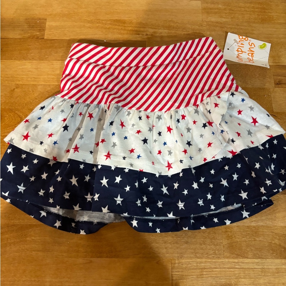 New with tags Jumping Beans Red, White, and Blue Star Skirt - size 4